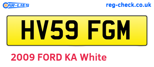 HV59FGM are the vehicle registration plates.