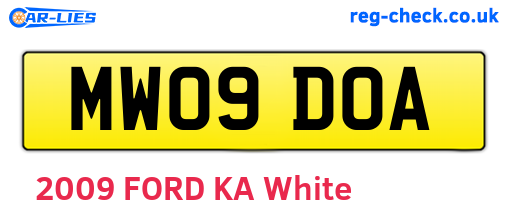 MW09DOA are the vehicle registration plates.