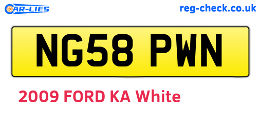 NG58PWN are the vehicle registration plates.