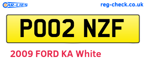 PO02NZF are the vehicle registration plates.