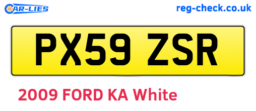PX59ZSR are the vehicle registration plates.