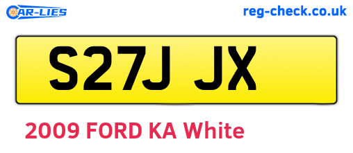 S27JJX are the vehicle registration plates.