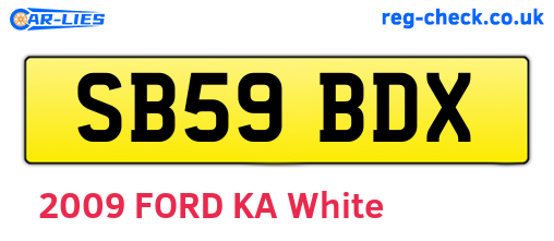 SB59BDX are the vehicle registration plates.