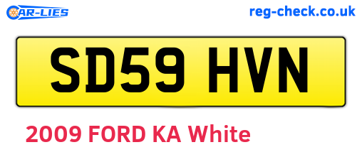 SD59HVN are the vehicle registration plates.