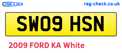 SW09HSN are the vehicle registration plates.