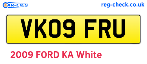 VK09FRU are the vehicle registration plates.