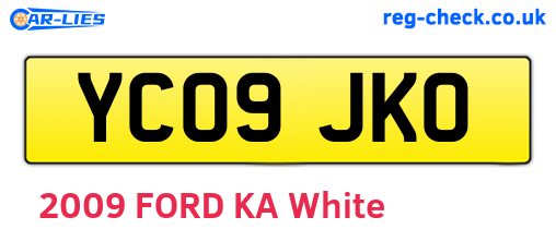 YC09JKO are the vehicle registration plates.