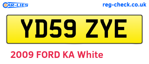 YD59ZYE are the vehicle registration plates.