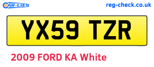 YX59TZR are the vehicle registration plates.