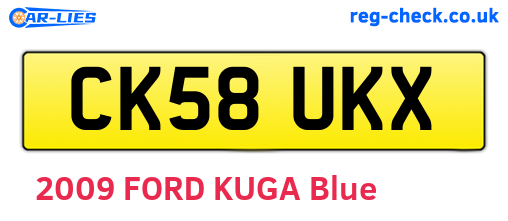 CK58UKX are the vehicle registration plates.