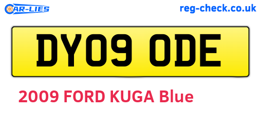 DY09ODE are the vehicle registration plates.