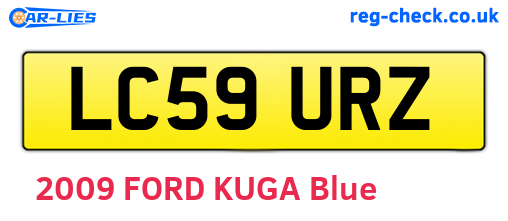 LC59URZ are the vehicle registration plates.