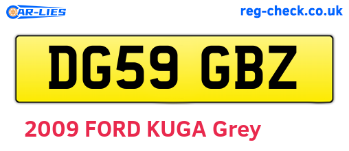 DG59GBZ are the vehicle registration plates.