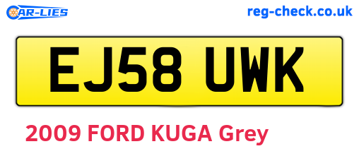 EJ58UWK are the vehicle registration plates.