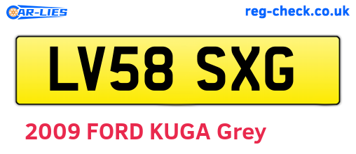 LV58SXG are the vehicle registration plates.