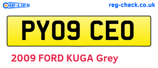 PY09CEO are the vehicle registration plates.