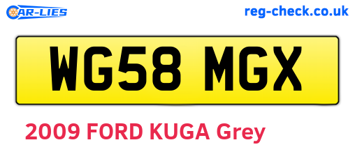 WG58MGX are the vehicle registration plates.