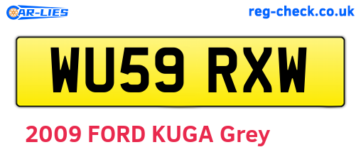 WU59RXW are the vehicle registration plates.