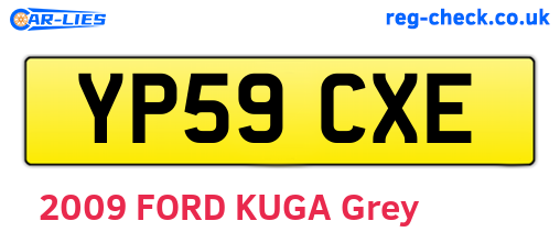 YP59CXE are the vehicle registration plates.