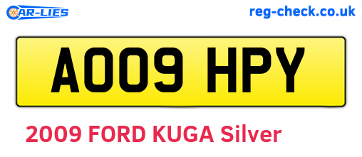 AO09HPY are the vehicle registration plates.