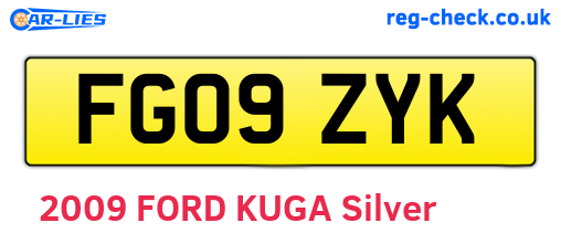 FG09ZYK are the vehicle registration plates.