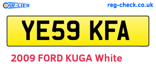 YE59KFA are the vehicle registration plates.