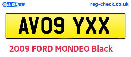 AV09YXX are the vehicle registration plates.