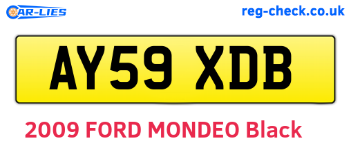 AY59XDB are the vehicle registration plates.