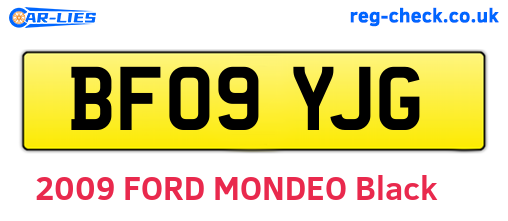 BF09YJG are the vehicle registration plates.