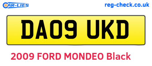 DA09UKD are the vehicle registration plates.