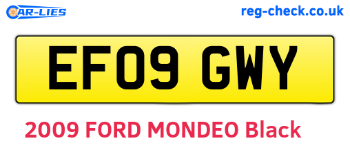 EF09GWY are the vehicle registration plates.