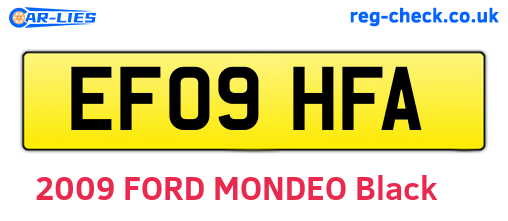EF09HFA are the vehicle registration plates.
