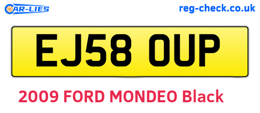 EJ58OUP are the vehicle registration plates.
