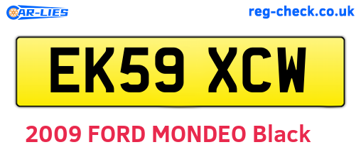 EK59XCW are the vehicle registration plates.