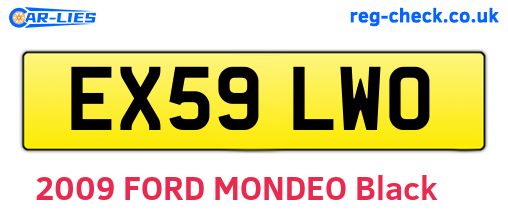EX59LWO are the vehicle registration plates.