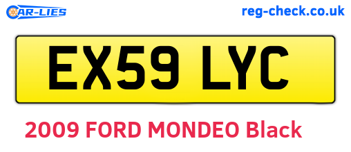 EX59LYC are the vehicle registration plates.
