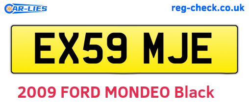 EX59MJE are the vehicle registration plates.