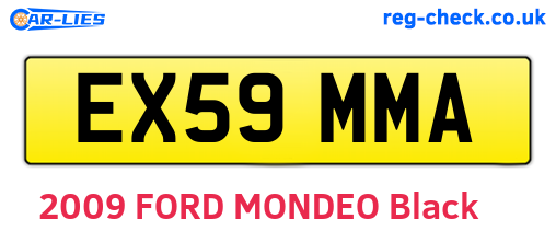 EX59MMA are the vehicle registration plates.