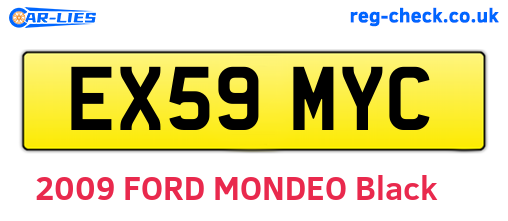 EX59MYC are the vehicle registration plates.