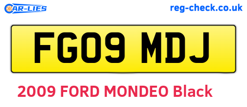 FG09MDJ are the vehicle registration plates.