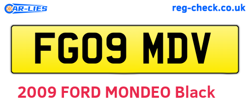 FG09MDV are the vehicle registration plates.