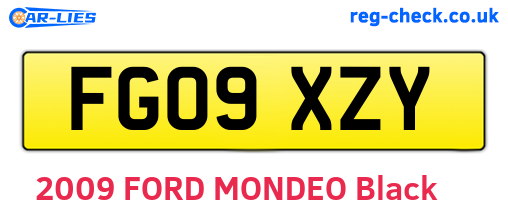 FG09XZY are the vehicle registration plates.