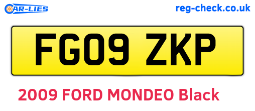 FG09ZKP are the vehicle registration plates.