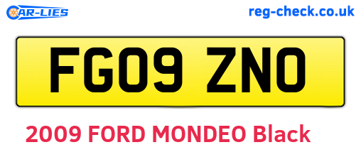 FG09ZNO are the vehicle registration plates.