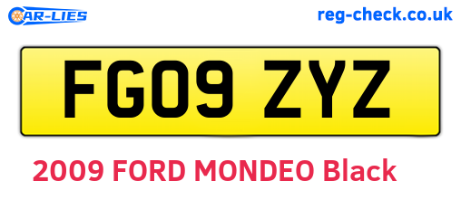 FG09ZYZ are the vehicle registration plates.