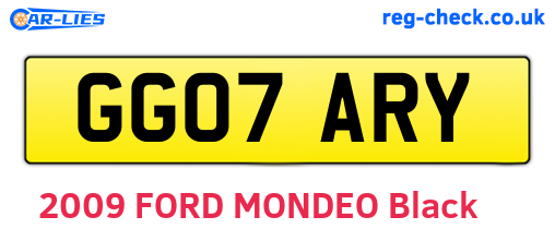 GG07ARY are the vehicle registration plates.