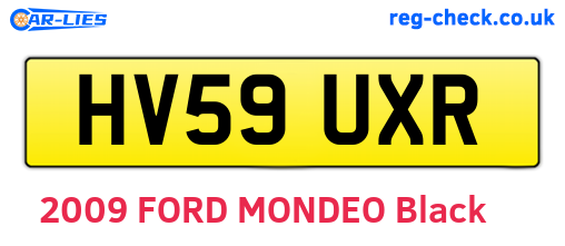 HV59UXR are the vehicle registration plates.