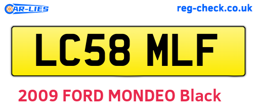 LC58MLF are the vehicle registration plates.