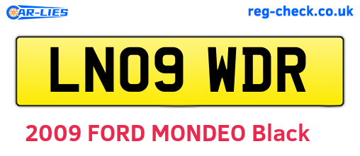 LN09WDR are the vehicle registration plates.