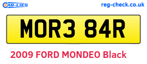 MOR384R are the vehicle registration plates.